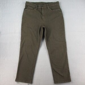 LL Bean BeanFlex Classic Fit Pants Mens 35x28 Olive Green Brown 511182
